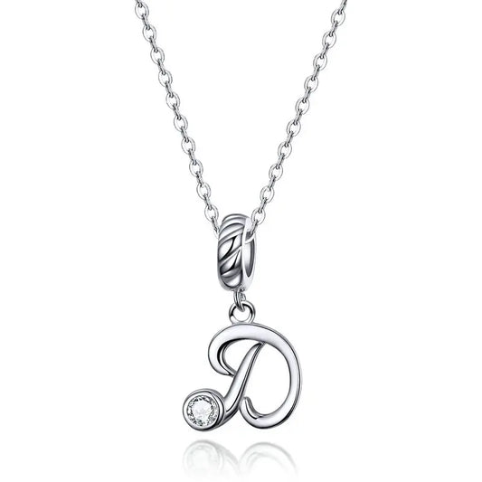 Vintage Initial Letter D Charm Necklace
