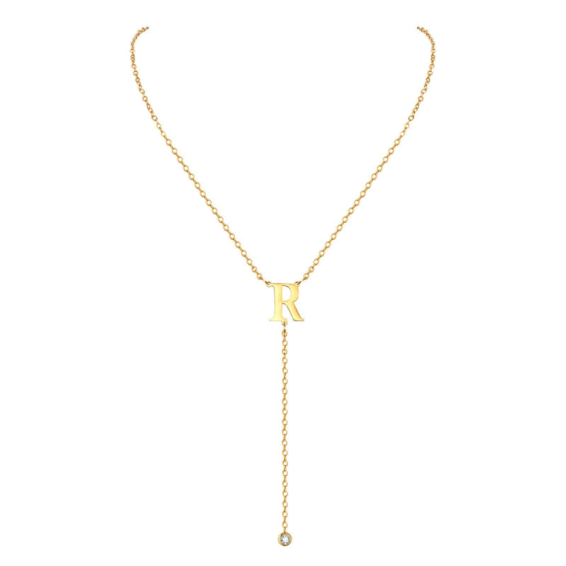 Lariat Initial Necklace