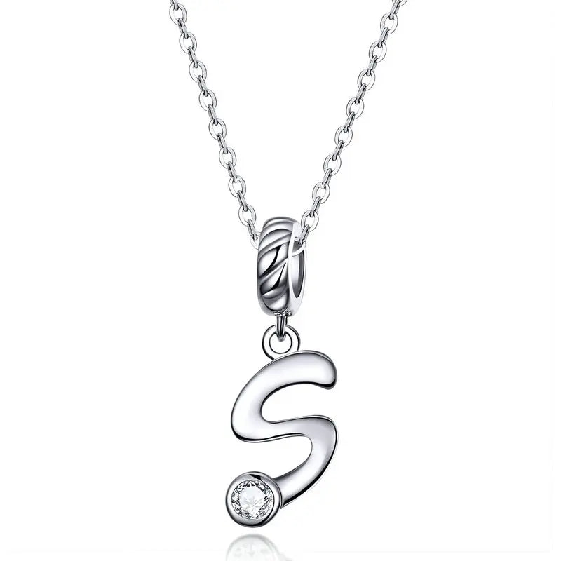 Vintage Initial Letter Charm Necklace