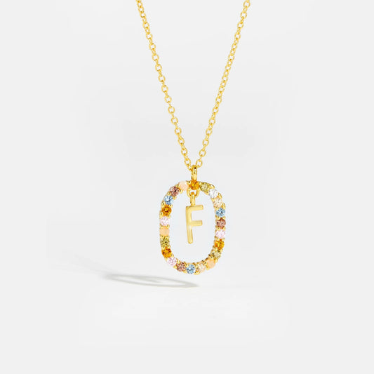 Feminine Initial Alphabet F Necklace