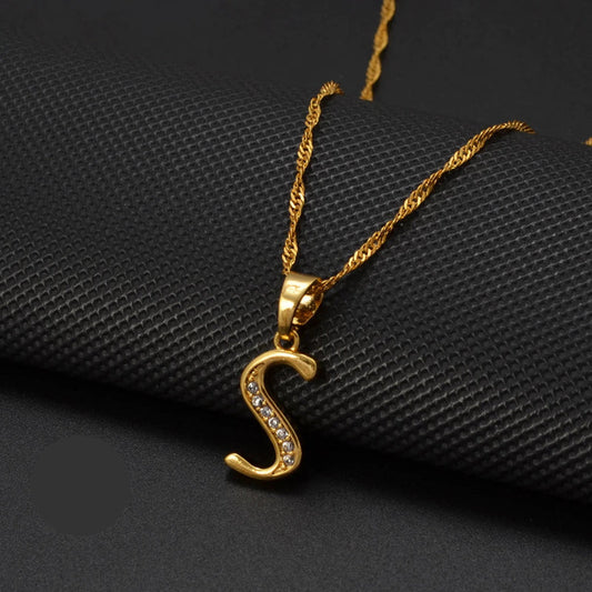 Cubic Zirconia Initial S Necklace