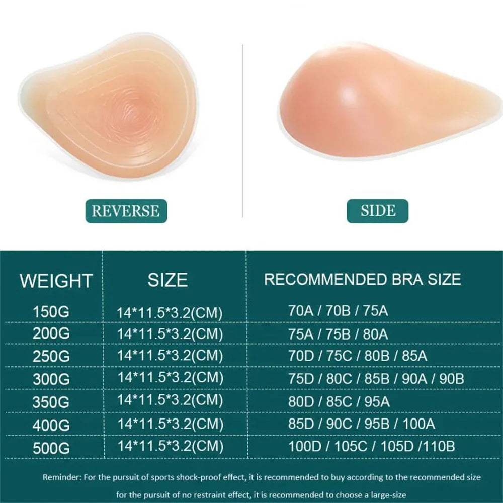 Silicone Breast Prosthesis for Mastectomy | Spiral Shape Breast Form | 100g–600g | Left & Right