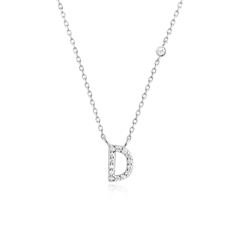 Sterling Silver Gold Letters Pendant Monogram Necklace