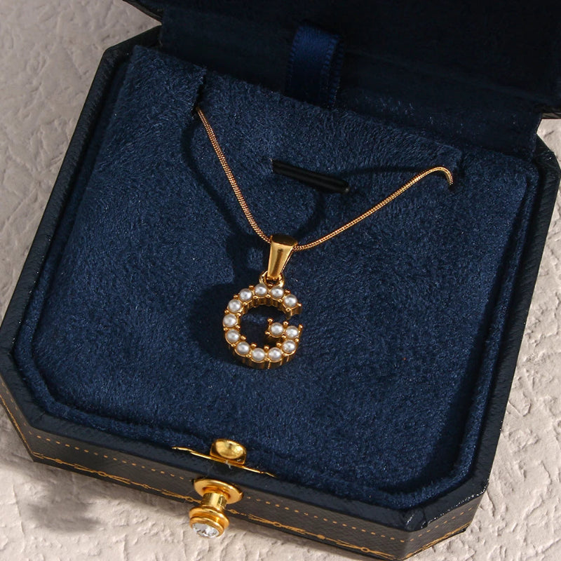 Pearl Initial Necklace