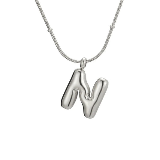 Bubble Initial N Necklace