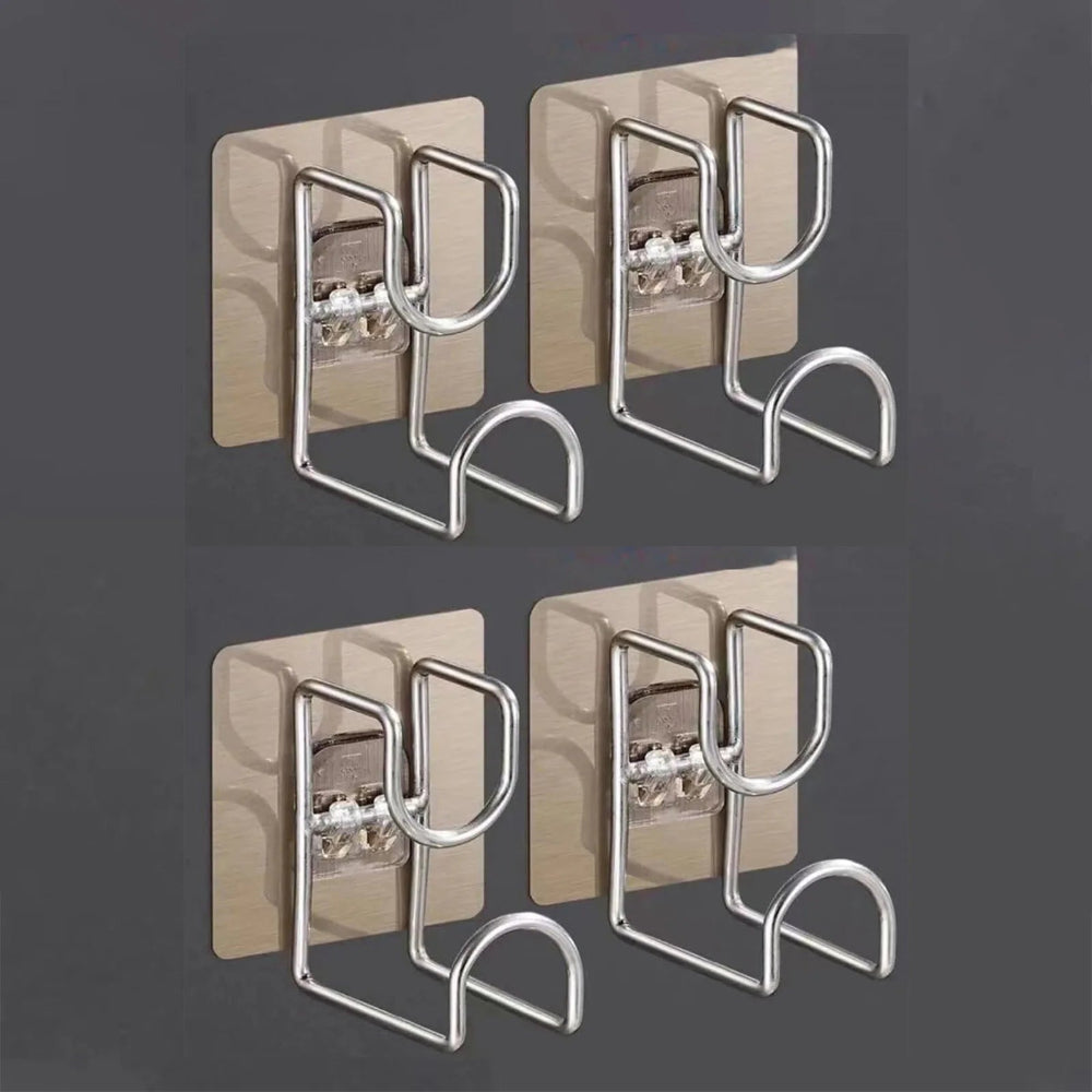 Stainless Steel Adhesive Wall Hook – No-Drill Kitchen & Bathroom Organizer (1/2/4/6 Pcs)