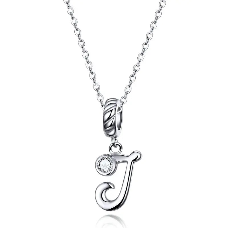 Vintage Initial Letter Charm Necklace