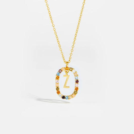 Feminine Initial Alphabet Z Necklace