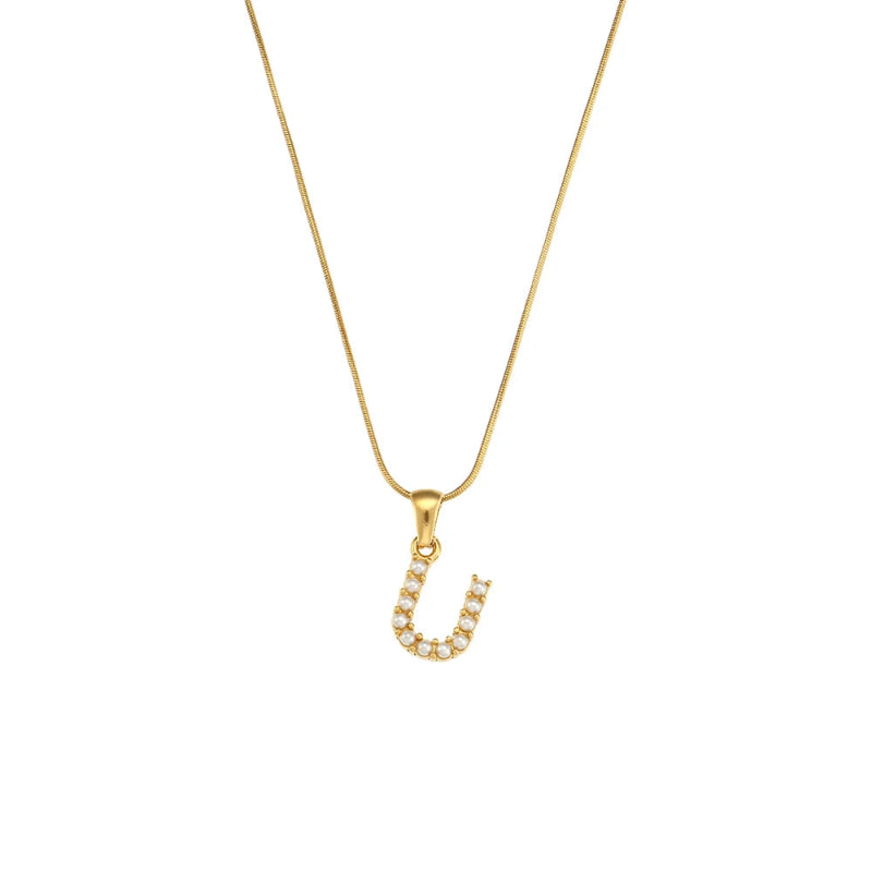Pearl Initial Necklace
