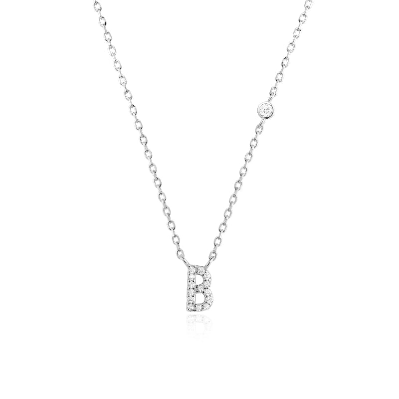 Sterling Silver Gold Letters Pendant Monogram Necklace