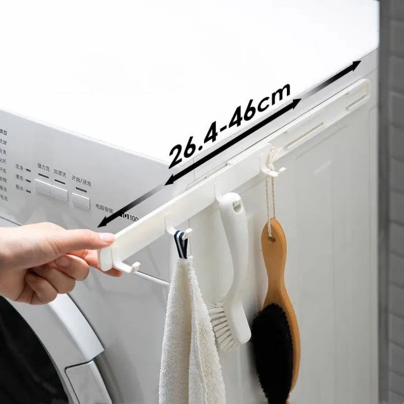 Retractable Self-Adhesive Hook Strip with U-Shaped Hooks | No-Drill Wall Organizer