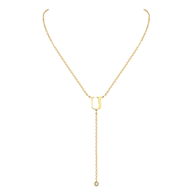 Lariat Initial Necklace