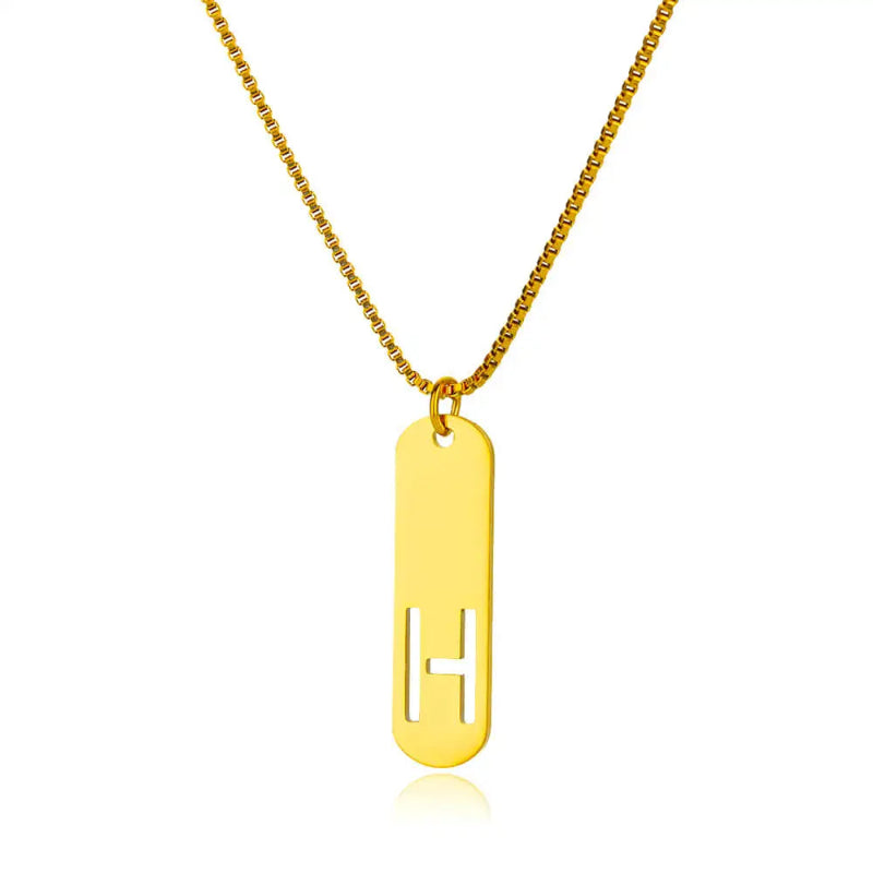 Hollow Initial Necklace