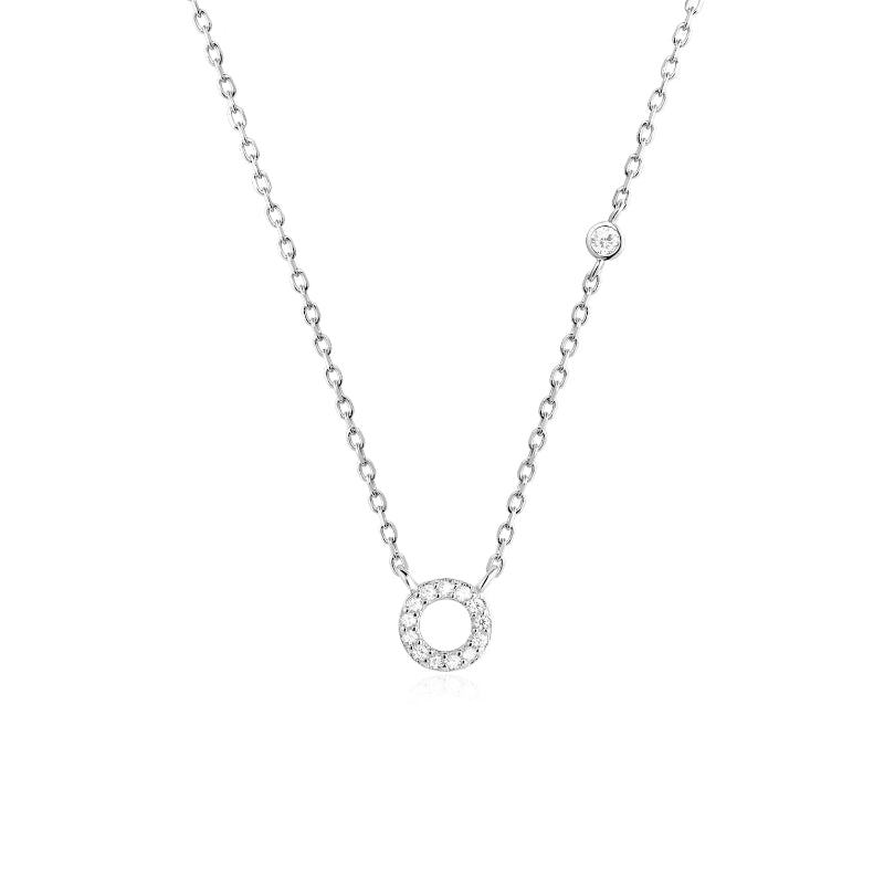 Sterling Silver Gold Letters Pendant Monogram Necklace