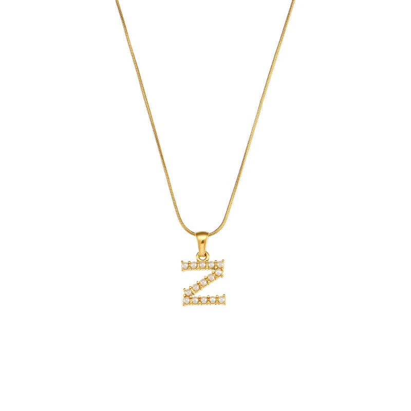 Pearl Initial Necklace