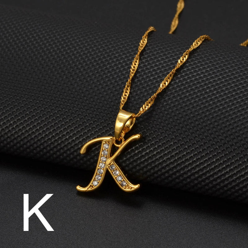 Cubic Zirconia Initial Necklace