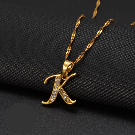 Cubic Zirconia Initial K Necklace