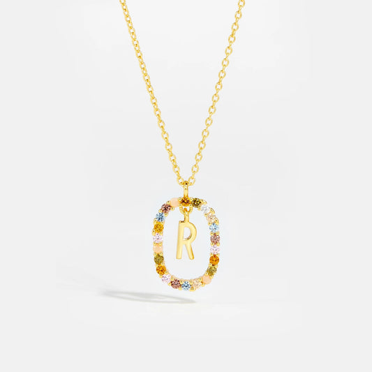 Feminine Initial Alphabet R Necklace