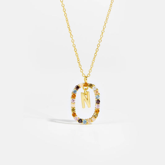 Feminine Initial Alphabet N Necklace
