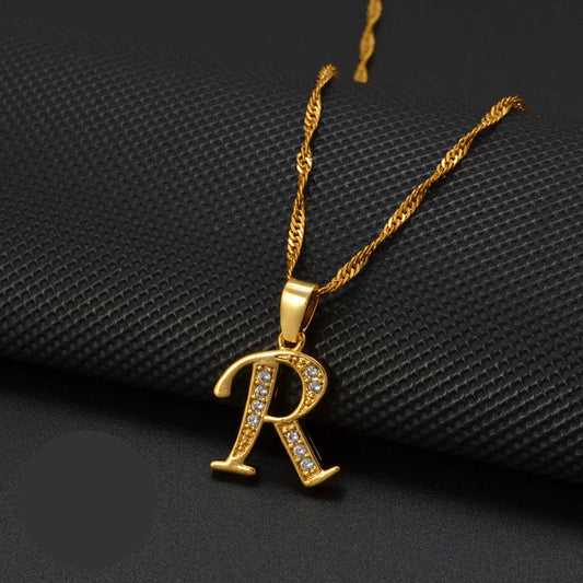 Cubic Zirconia Initial R Necklace