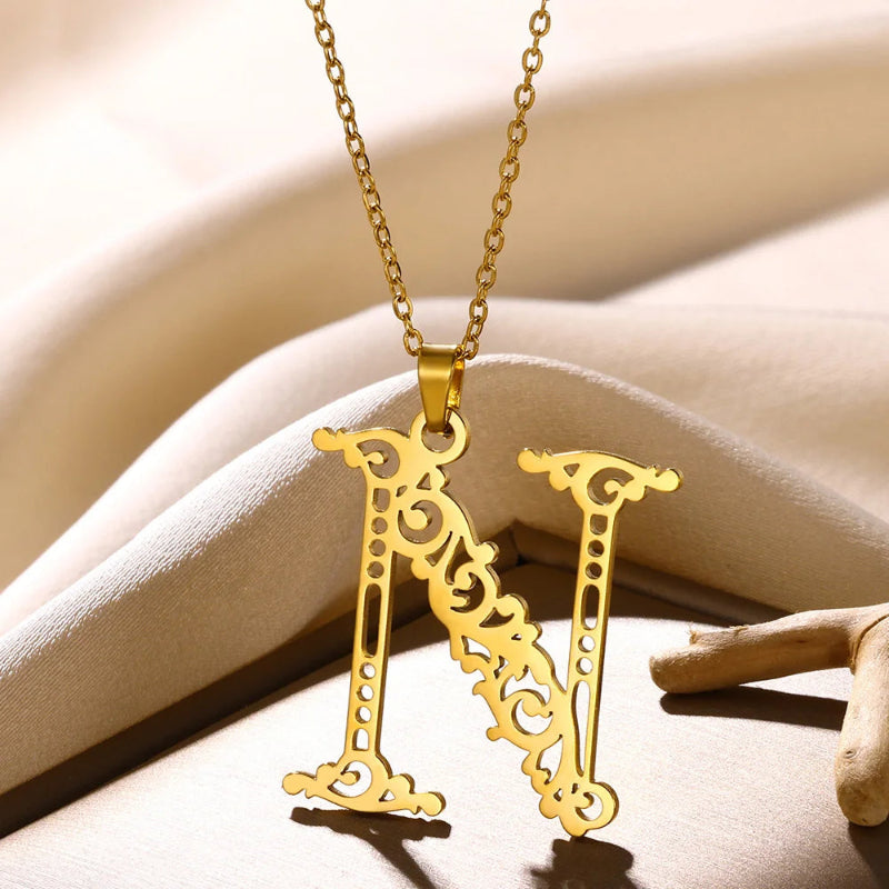 Queen Initial Necklace