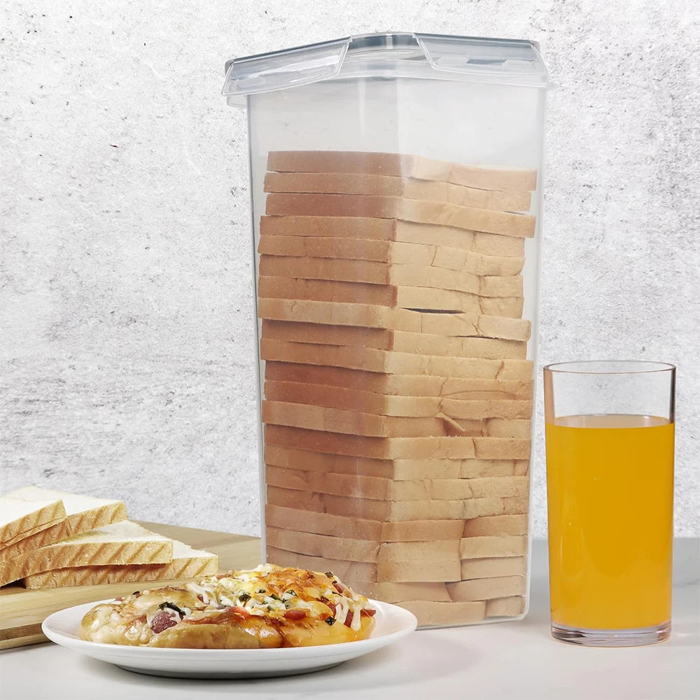 Airtight Bread Box with Clear Lid & Drawer Tray | Keeps Bread Fresh Longer