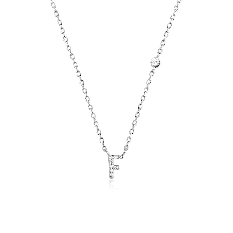 Sterling Silver Gold Letters Pendant Monogram Necklace