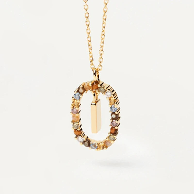 Coloured Zircon Letter Necklace