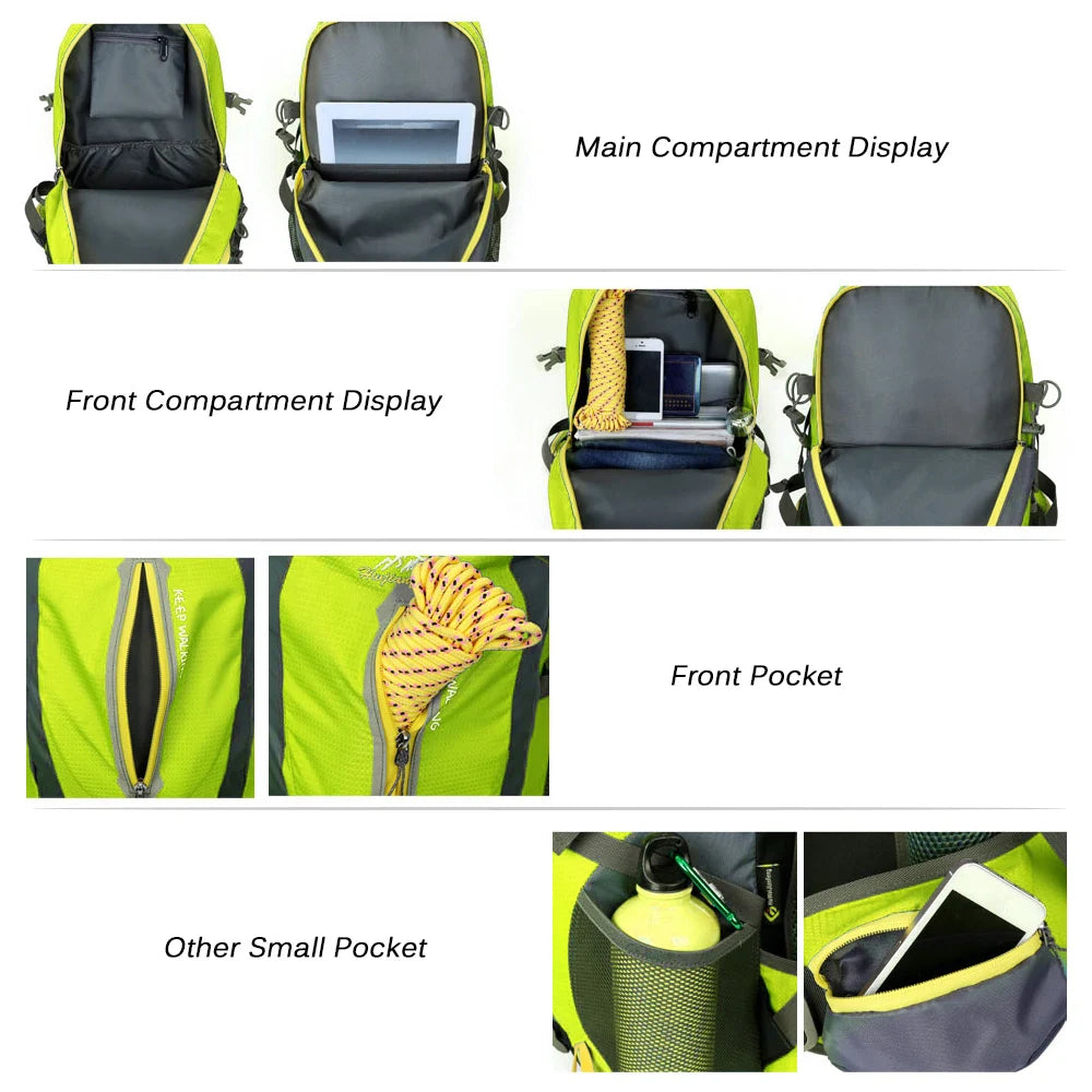 40L Water Resistant Travel Backpack Camping Hiking Laptop Daypack Trekking Climbing For Men Women Hiking Supplies