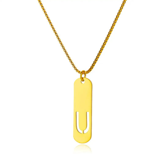 Hollow Initial U Necklace