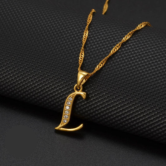 Cubic Zirconia Initial L Necklace