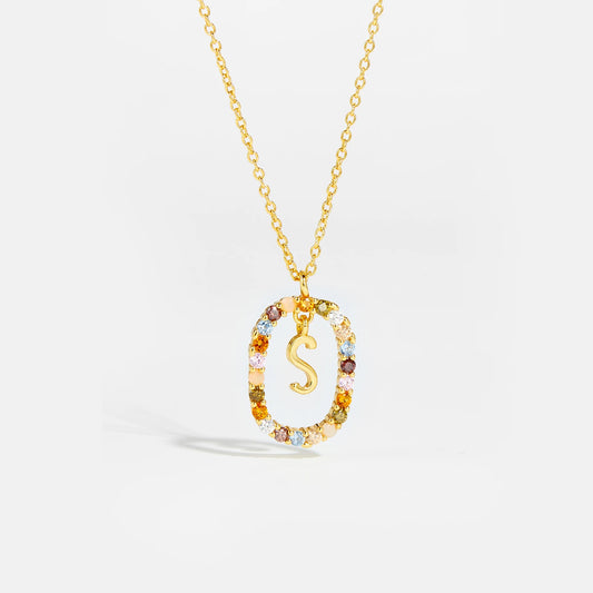 Feminine Initial Alphabet S Necklace