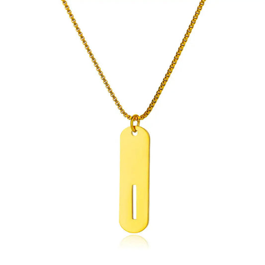 Hollow Initial I Necklace