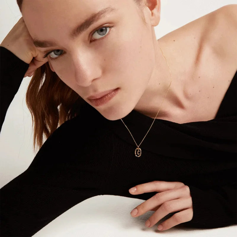 Coloured Zircon Letter Necklace