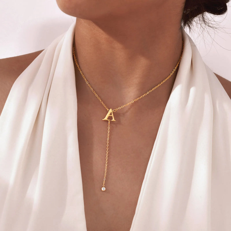 Lariat Initial Necklace