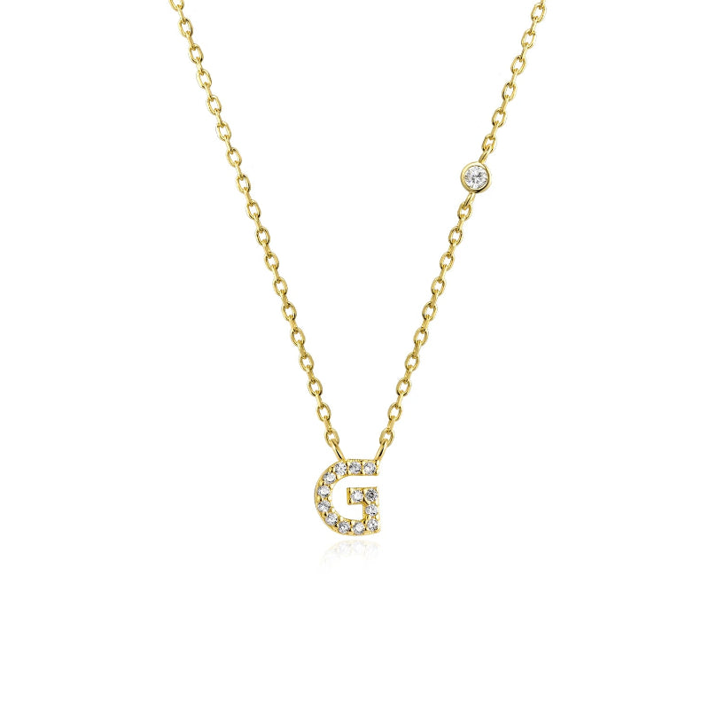 Sterling Silver Gold Letters Pendant Monogram Necklace