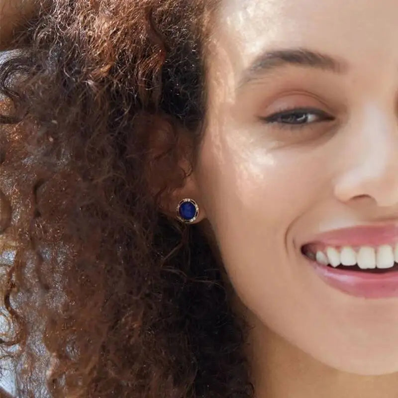 Natural Lapis Lazuli Stud Earrings