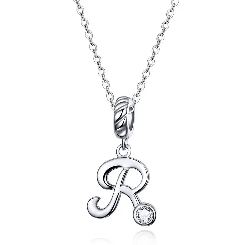 Vintage Initial Letter Charm Necklace