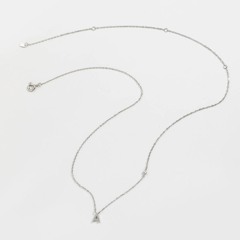 Sterling Silver Gold Letters Pendant Monogram Necklace