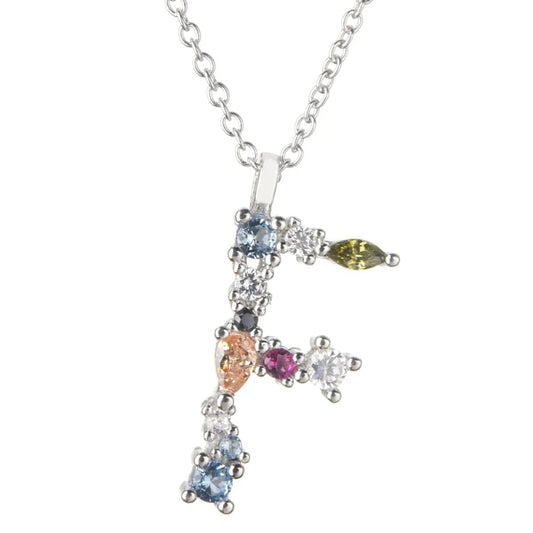 Colorful Initial F Necklace