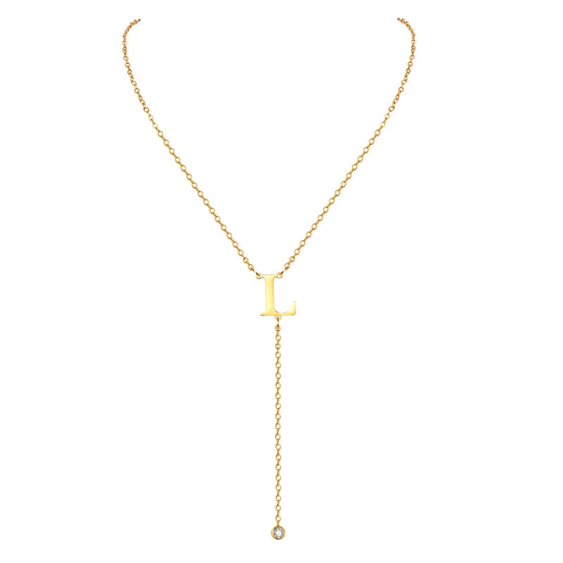 Lariat Initial Necklace