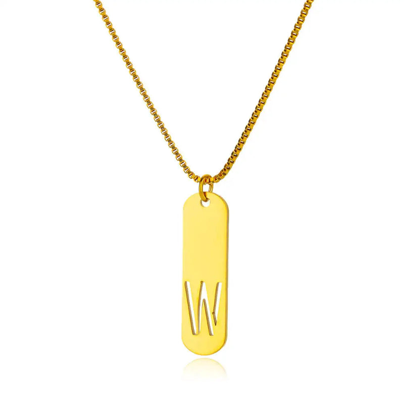 Hollow Initial Necklace