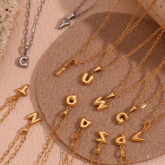Mini Bubble Up Initial Necklace