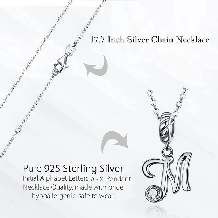 Vintage Initial Letter Charm Necklace