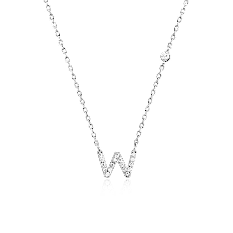 Sterling Silver Gold Letters Pendant Monogram Necklace