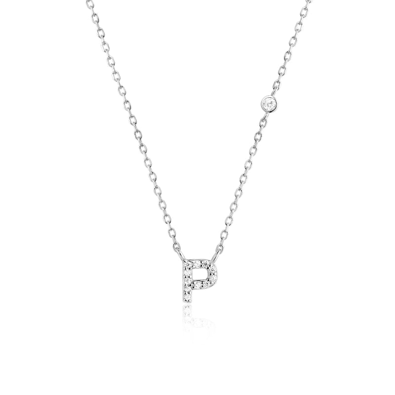 Sterling Silver Gold Letters Pendant Monogram Necklace