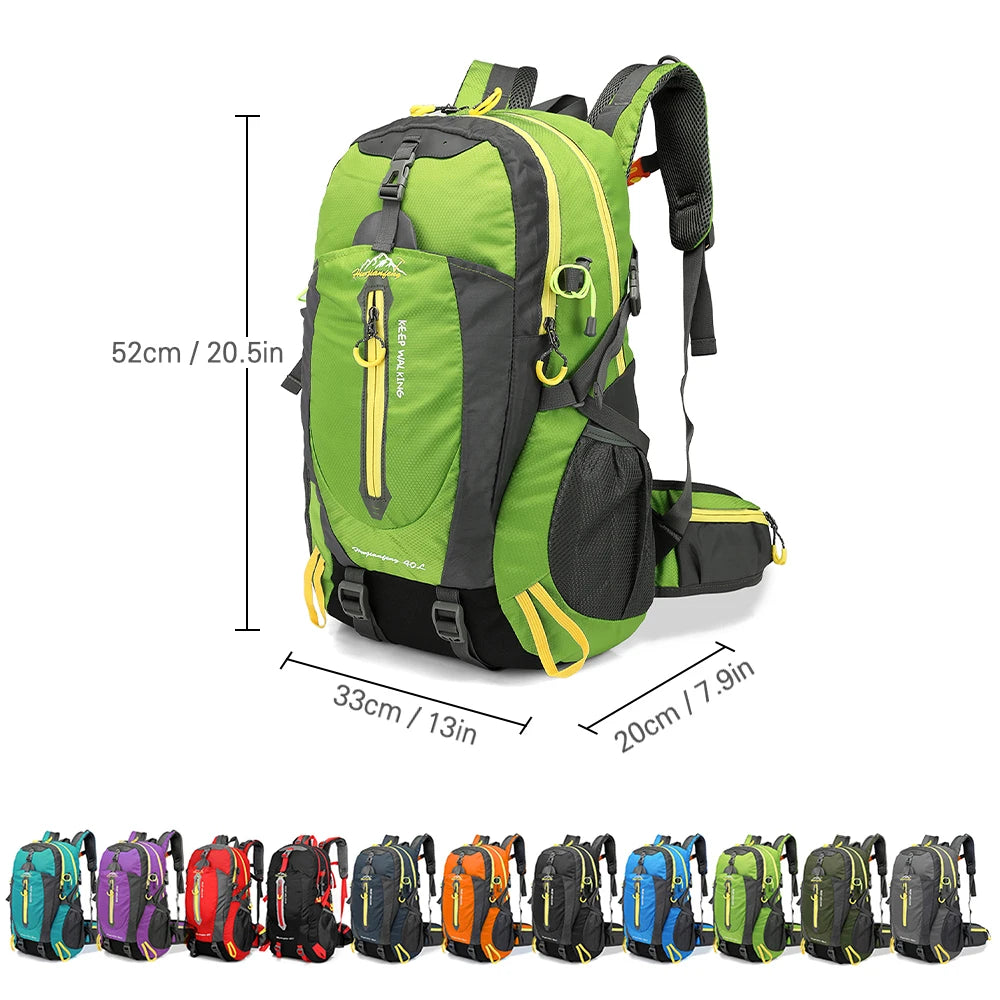 40L Water Resistant Travel Backpack Camping Hiking Laptop Daypack Trekking Climbing For Men Women Hiking Supplies