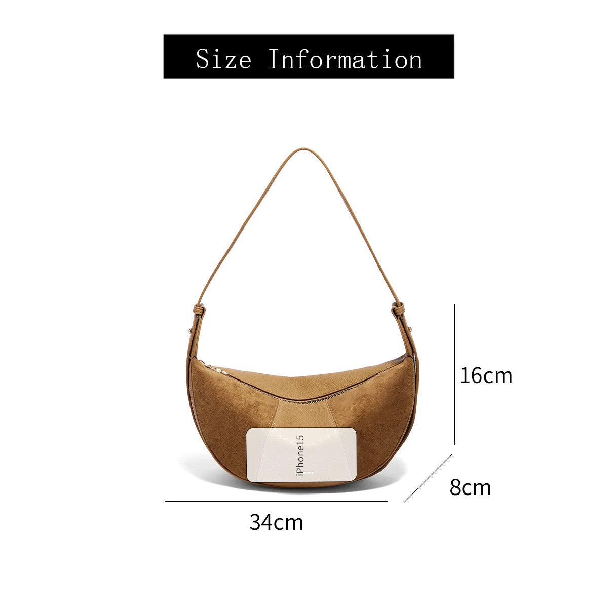 Women's Crossbody Bag shoulder Bag Boho Style In Half-Moon Shape