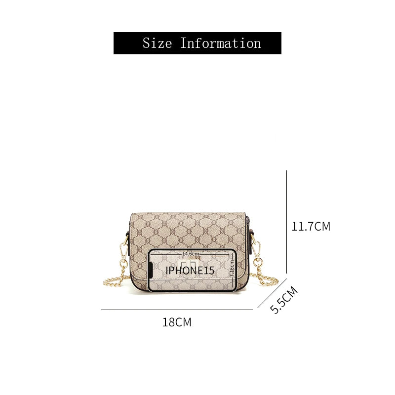 Shoulder & Crossbody Bag With Gold Chain Strap For Women