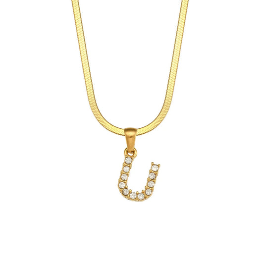 Dazzling Initial U Necklace